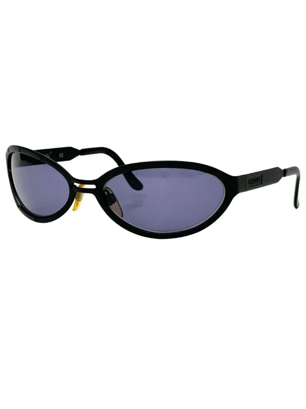 Chanel Sunglasses CC Logo Black Oval Eyewear